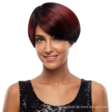 Rebecca fashion 8 inches Curl Short Straight hair Bob Synthetic Wigs wholesale Ombre Wigs Heat Resistant Hair For black Women